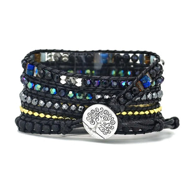 Retro Woven Watch Band Natural Stone Bead Strap Bracelet - TechShopi